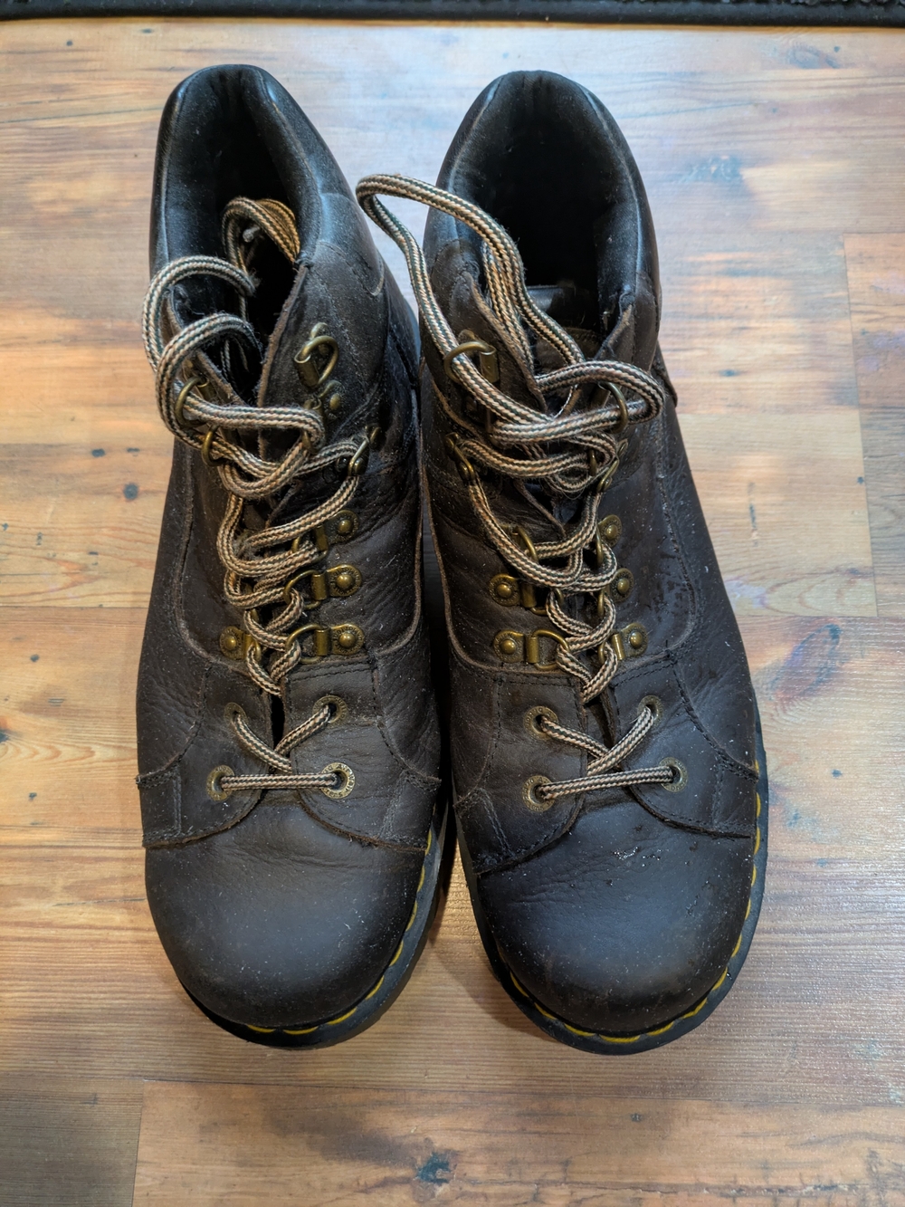 Dr. Martens Dark Brown Leather Lace-Up Work Boots